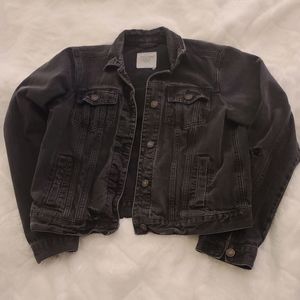 Women's black distressed denim jacket
